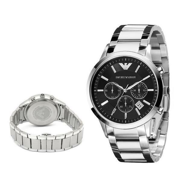 silver armani watches